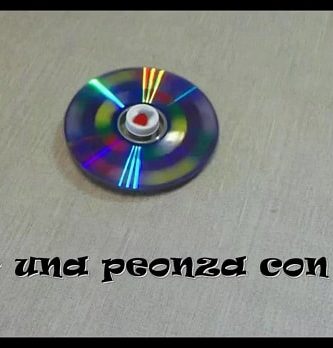cómo hacer una peonza con un cd